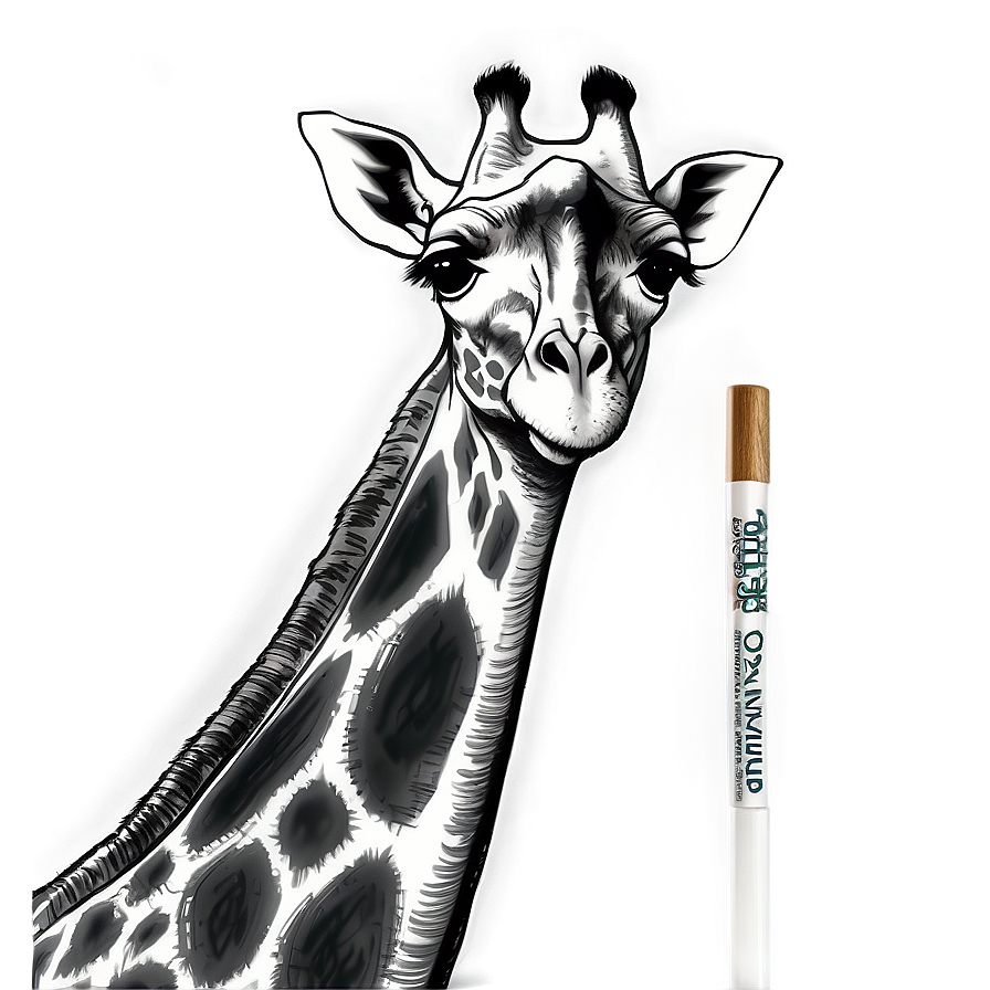 Elegant Giraffe Sketch Png Mne PNG Image