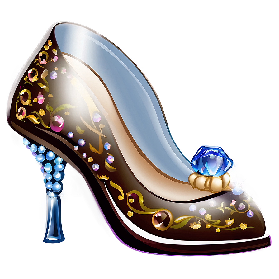 Elegant Glass Slipper Design Png Omo73 PNG Image