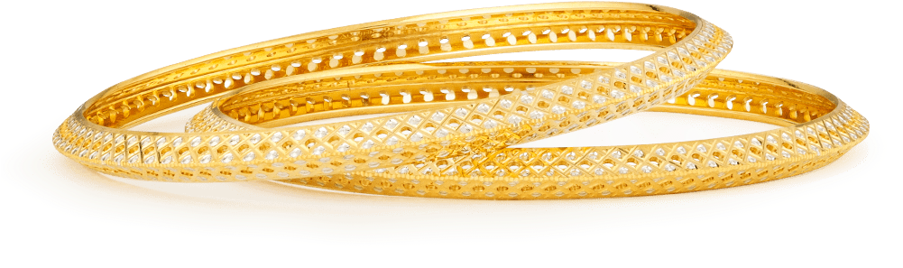 Elegant Gold Bangles Design PNG Image