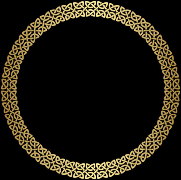 Elegant Gold Celtic Frame PNG Image