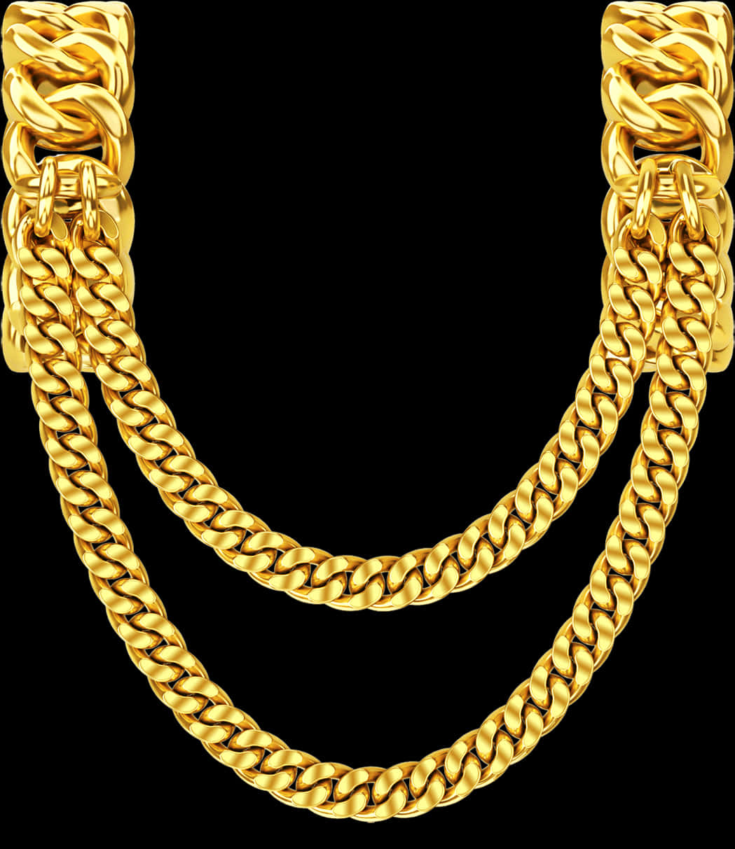 Elegant Gold Chain Design PNG Image