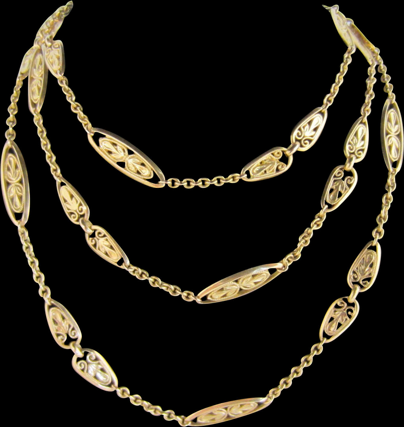 Elegant Gold Chain Design PNG Image