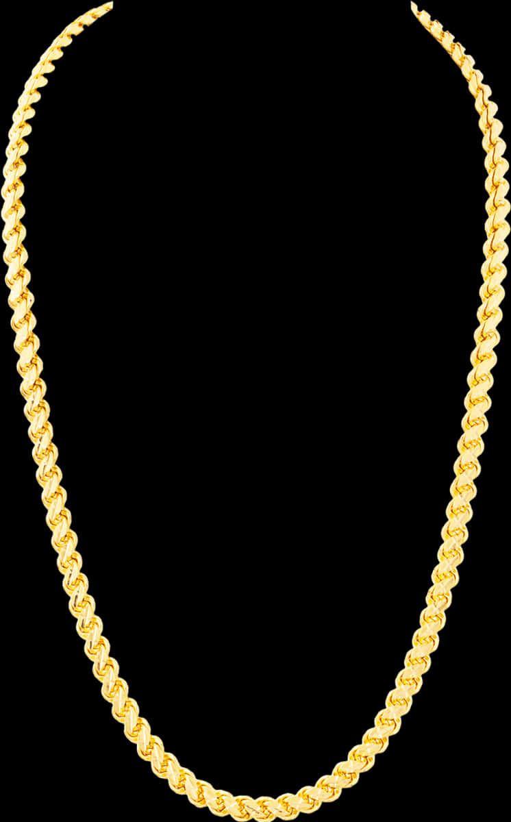 Elegant Gold Chain Necklace PNG Image