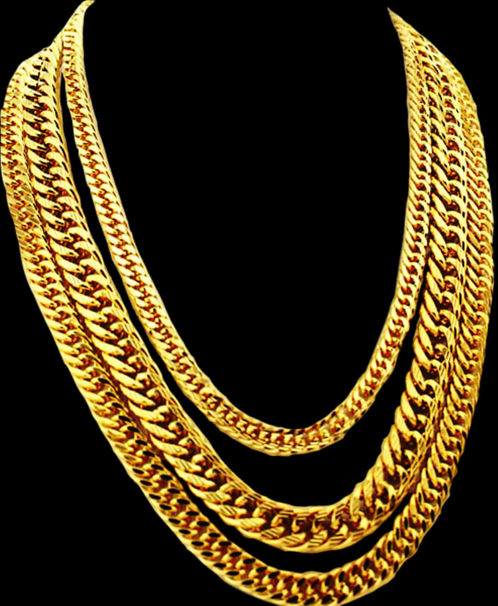 Elegant Gold Chain Necklaces PNG Image