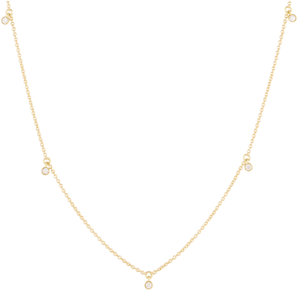 Elegant Gold Chainwith Diamond Pendants PNG Image