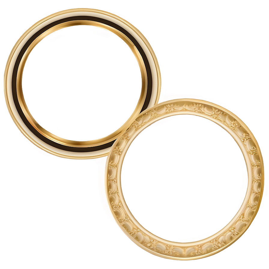 Elegant Gold Circle Frame Png Qcr PNG Image