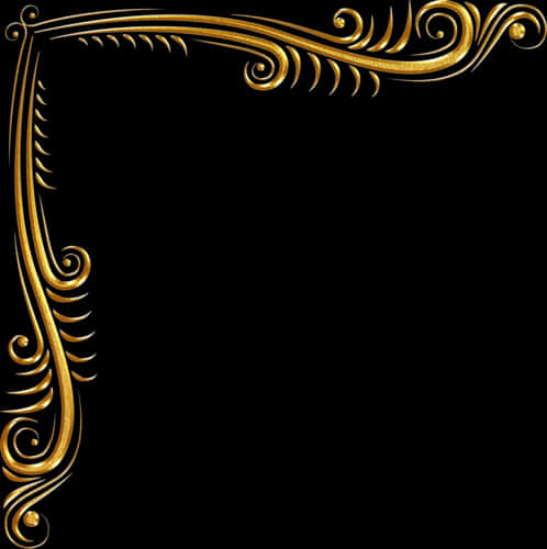 Elegant Gold Corner Design PNG Image