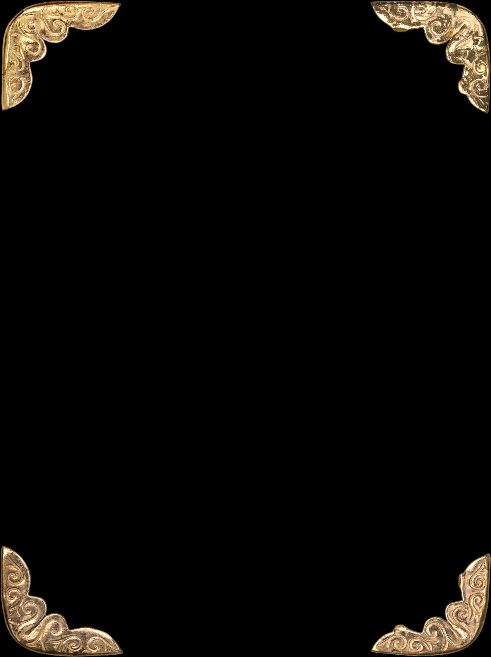 Elegant Gold Corner Design Template PNG Image