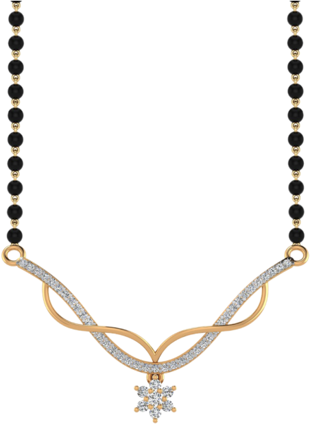 Elegant Gold Diamond Mangalsutra Design PNG Image