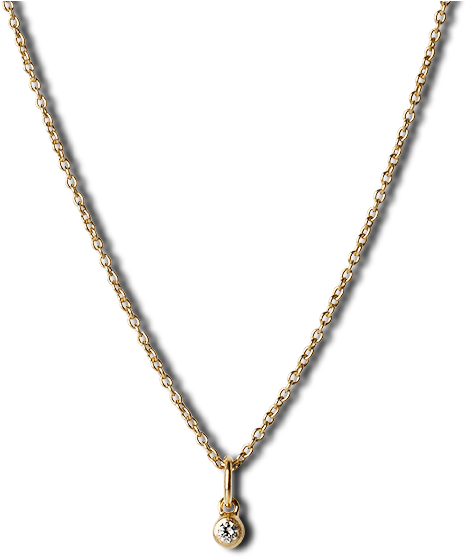 Elegant Gold Diamond Pendant Necklace PNG Image