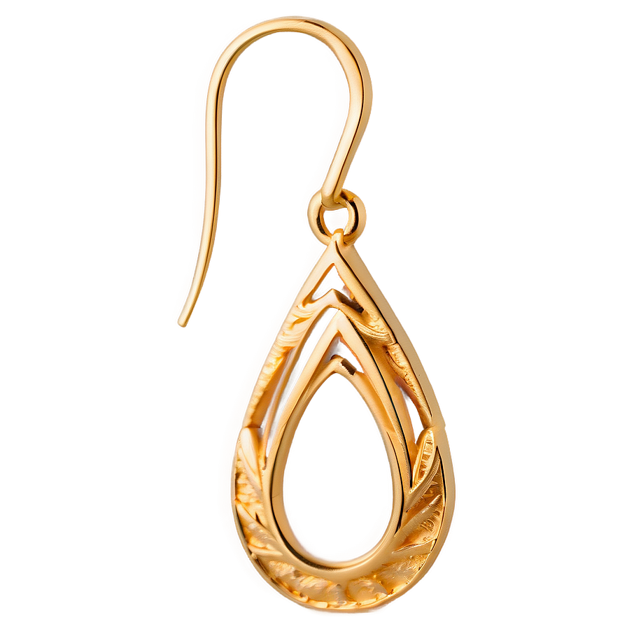 Elegant Gold Earrings Png 06262024 PNG Image