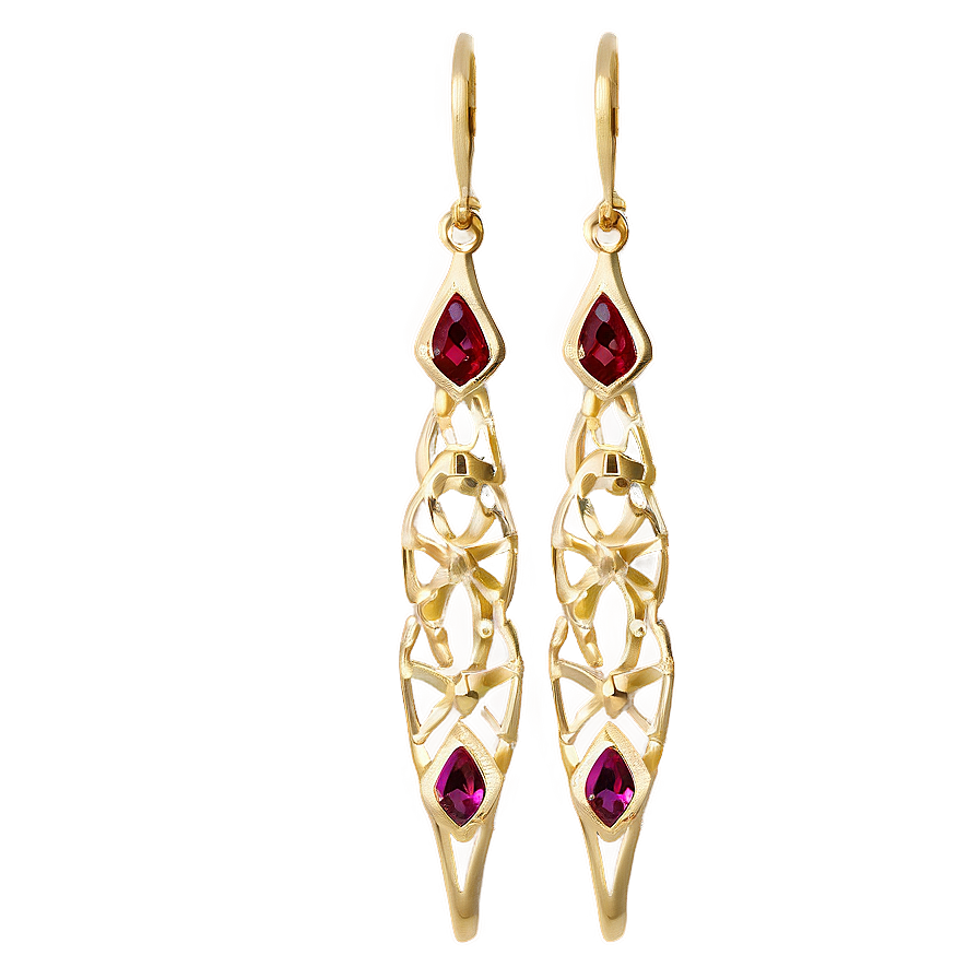 Elegant Gold Earrings Png Drq5 PNG Image