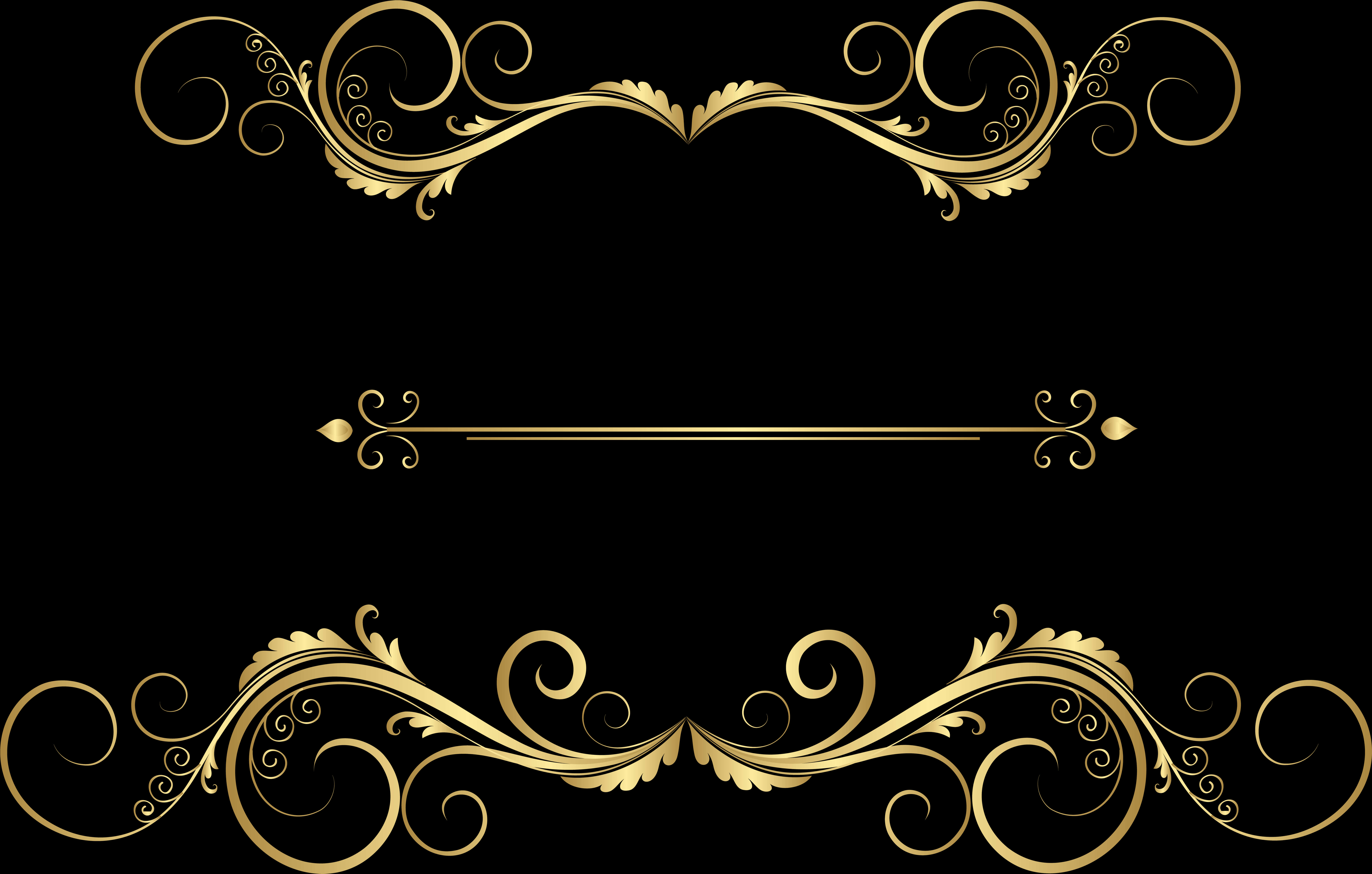 Elegant Gold Flourish Design PNG Image