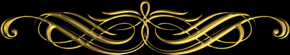 Elegant Gold Flourish Design PNG Image