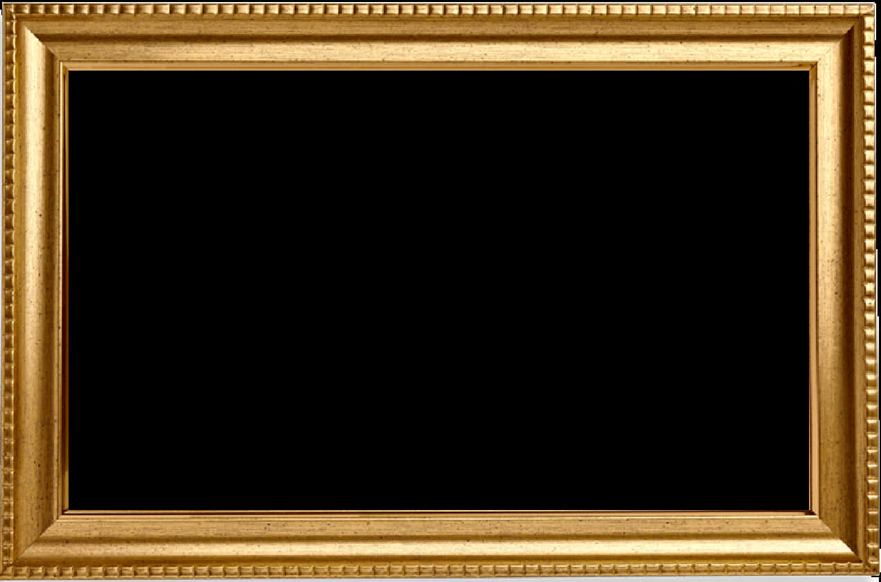 Elegant Gold Frameon Black PNG Image