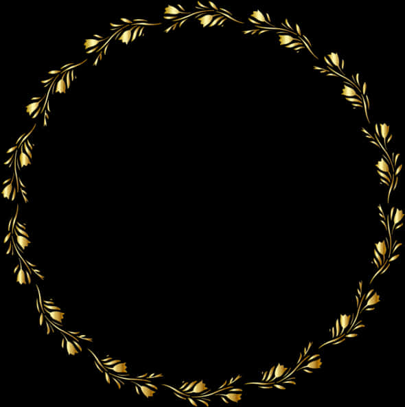 Elegant Gold Laurel Wreath Design PNG Image