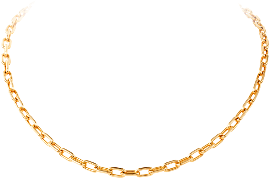 Elegant Gold Link Chain Necklace PNG Image