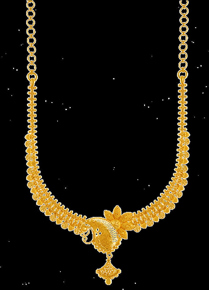 Elegant Gold Necklace Design PNG Image