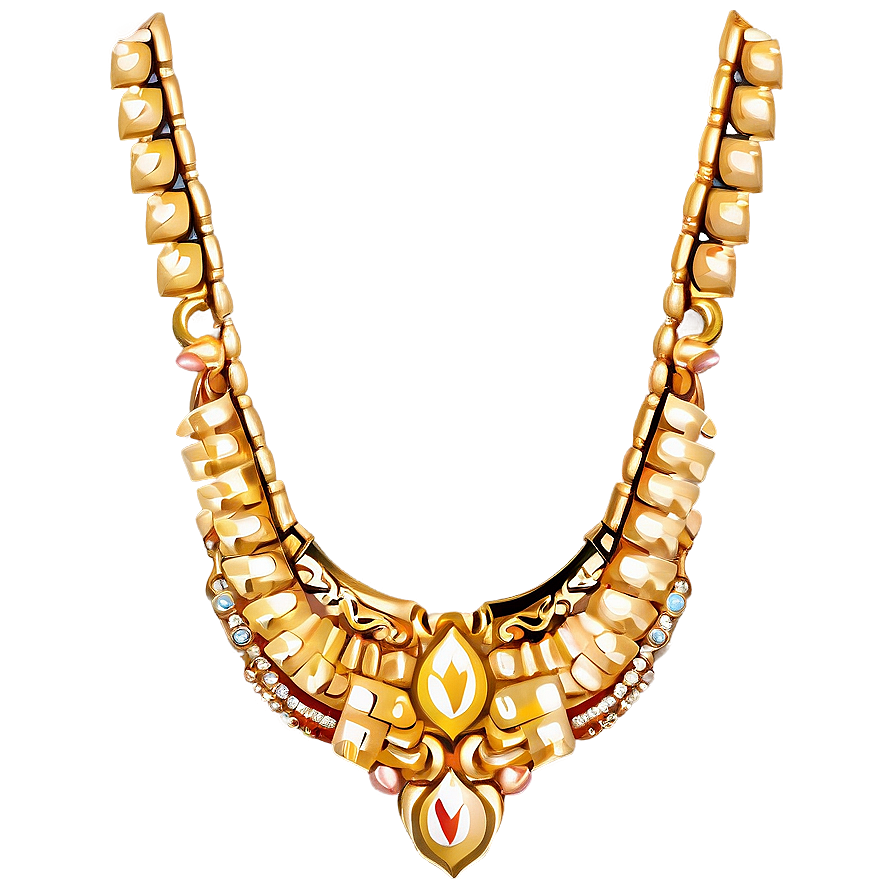 Elegant Gold Necklace Png 06122024 PNG Image