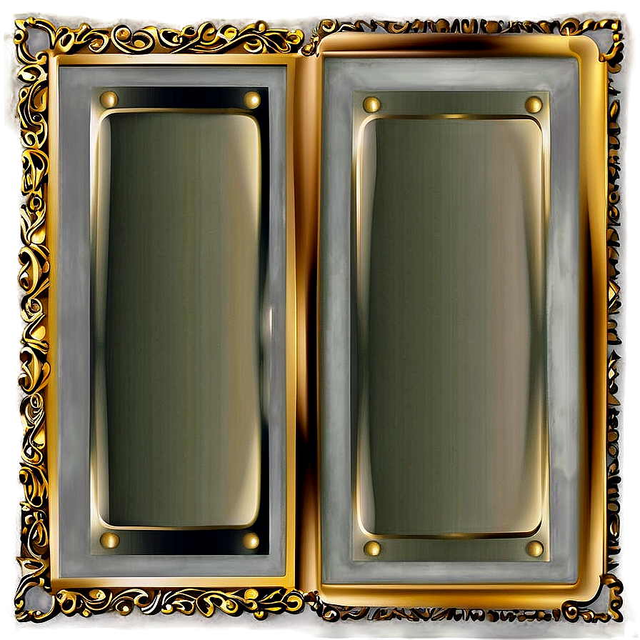 Elegant Gold Rectangle Border Png Rwt PNG Image