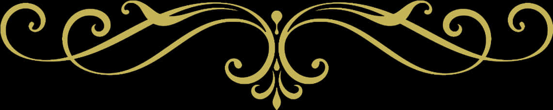 Elegant Gold Scroll Divider PNG Image