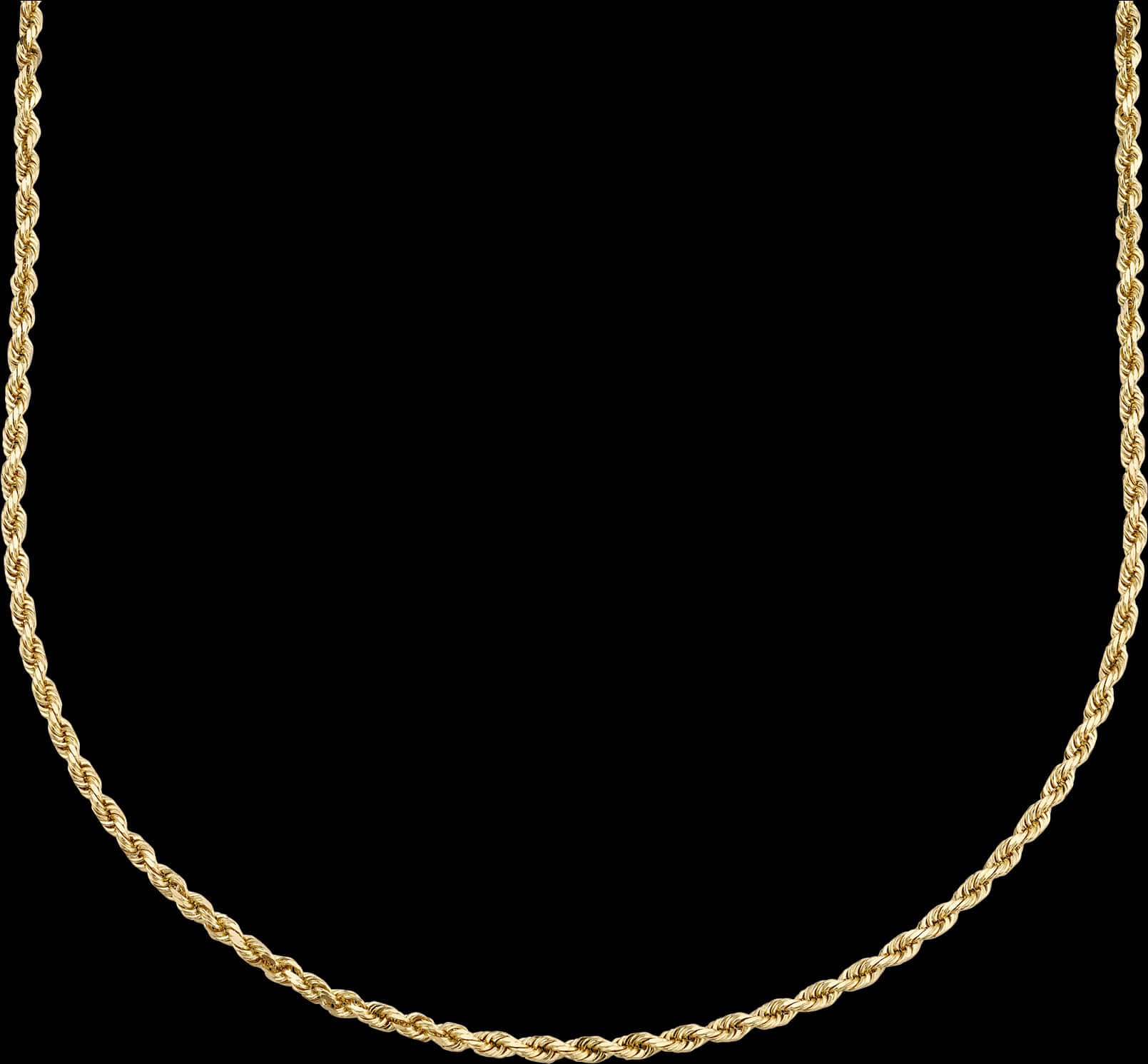 Elegant Gold Twist Chainon Black PNG Image