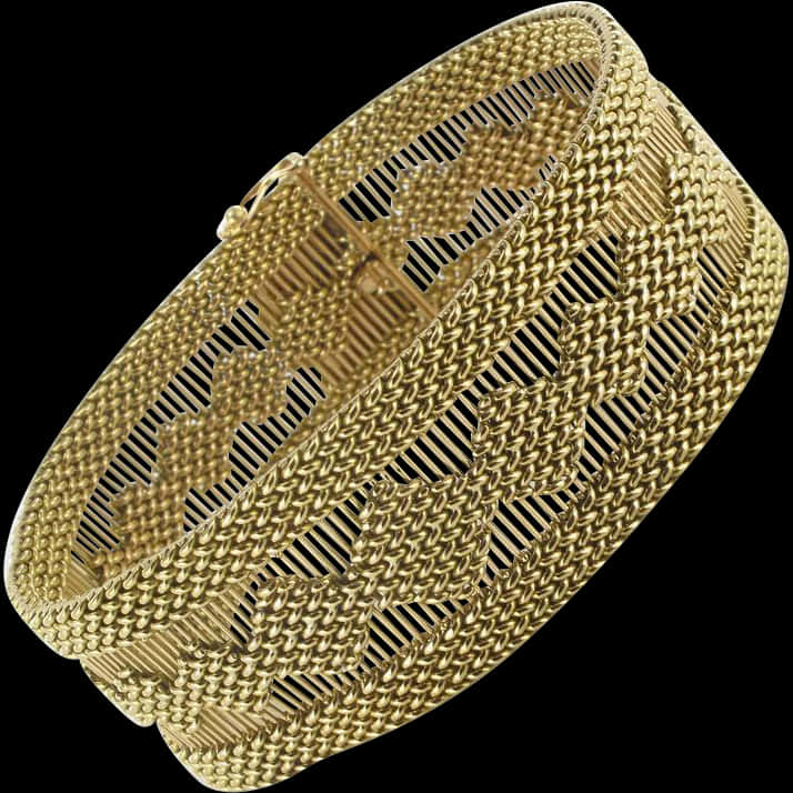 Elegant Golden Bracelet PNG Image