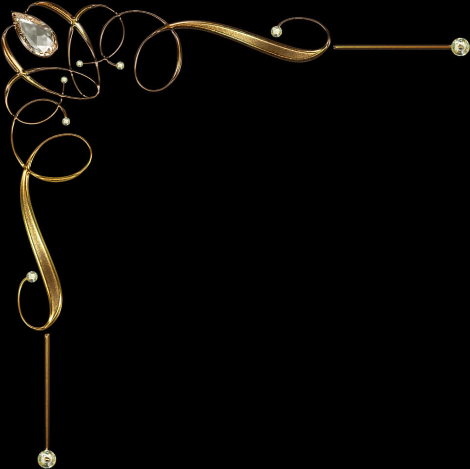 Elegant Golden Corner Design PNG Image