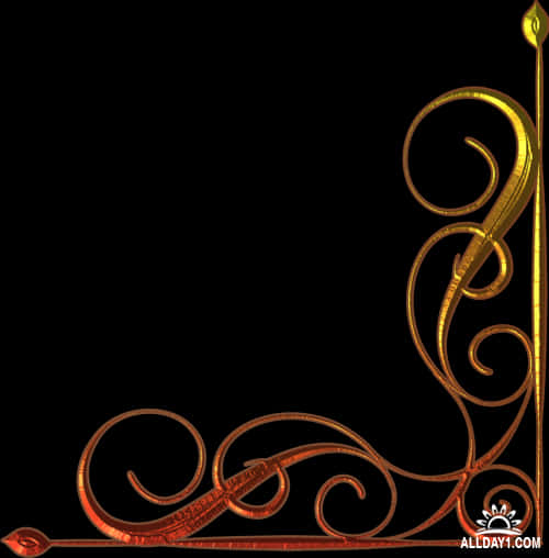 Elegant Golden Corner Design PNG Image