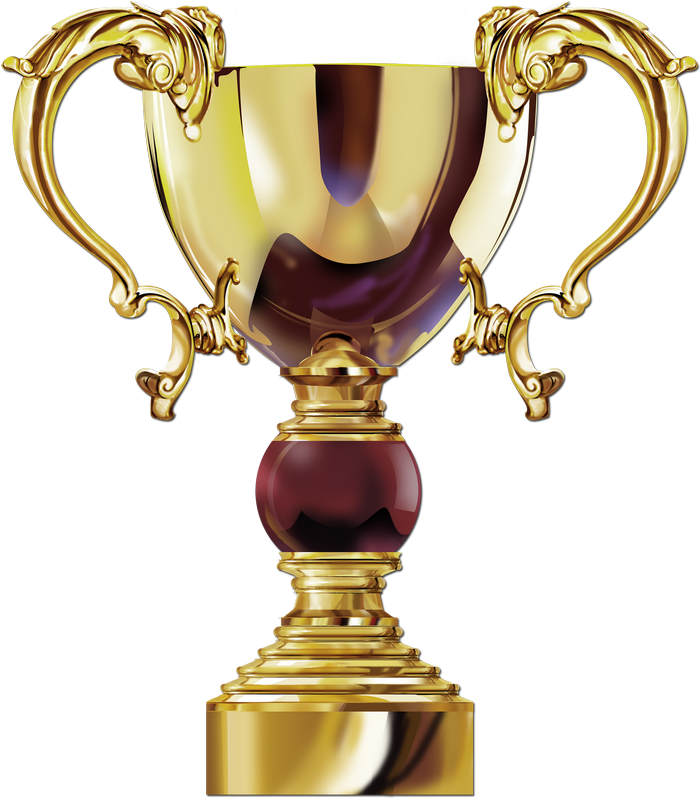 Elegant Golden Cricket Trophy PNG Image