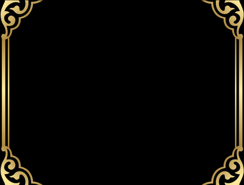 Elegant Golden Frame Border PNG Image