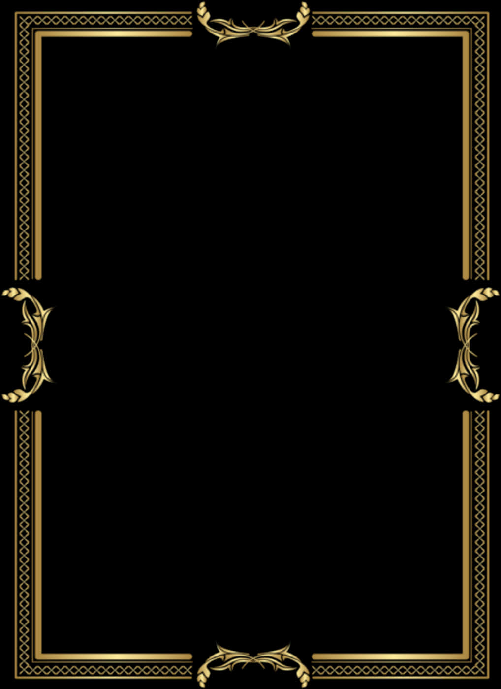 Elegant Golden Frame Design PNG Image