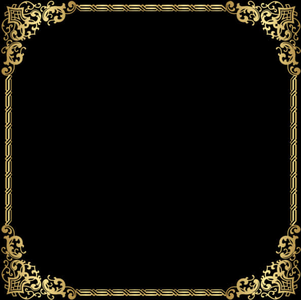 Elegant Golden Frame Design PNG Image