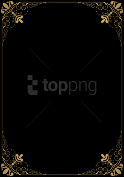 Elegant Golden Frame Design PNG Image