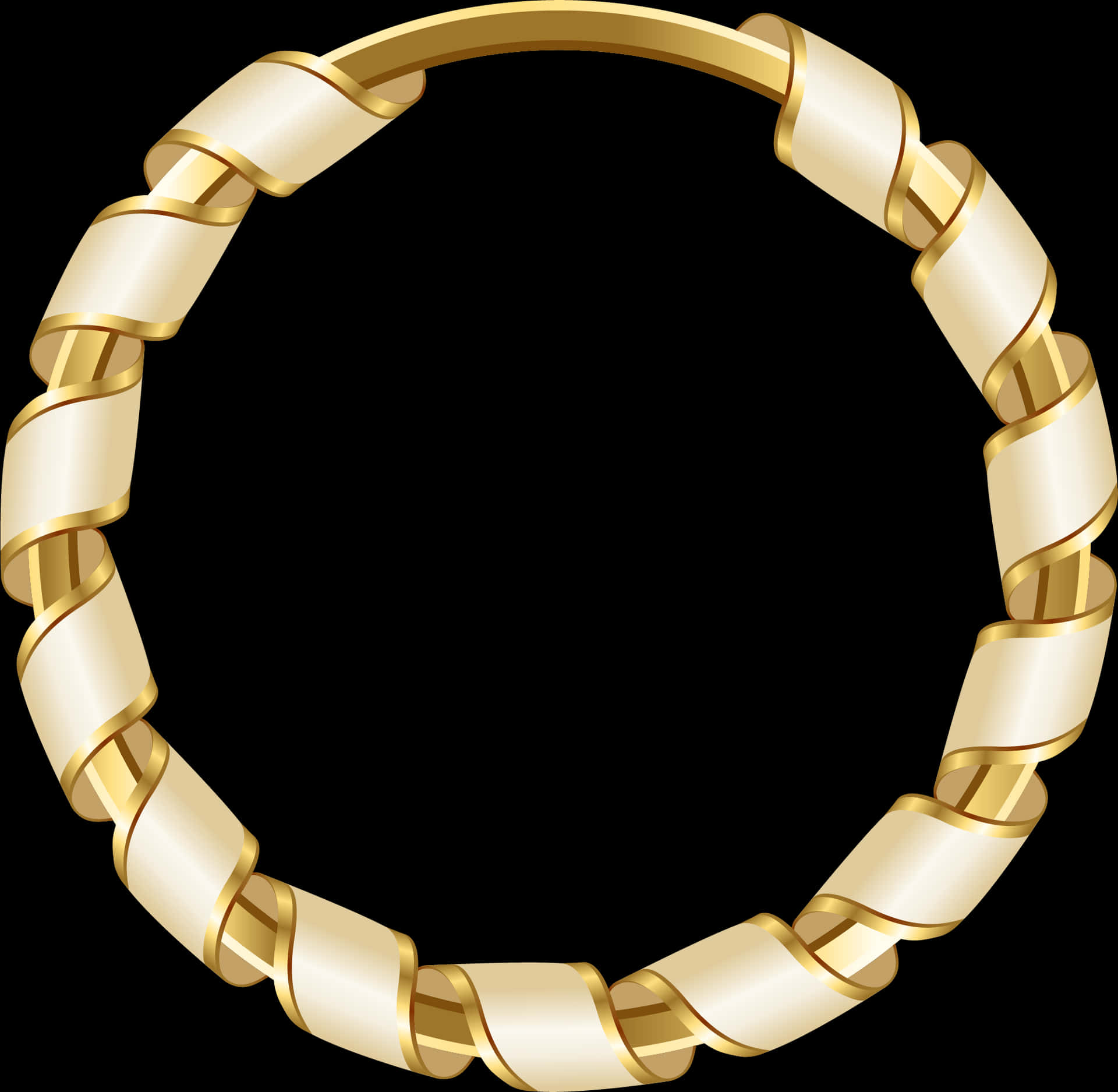 Elegant Golden Frame PNG Image