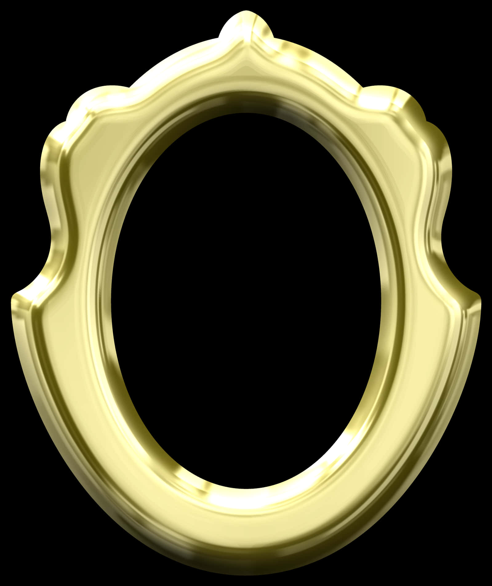 Elegant Golden Frame PNG Image