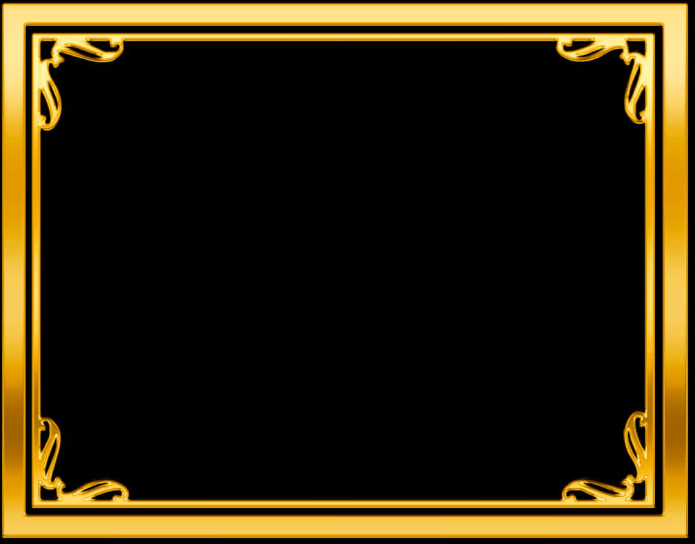 Elegant Golden Frame PNG Image