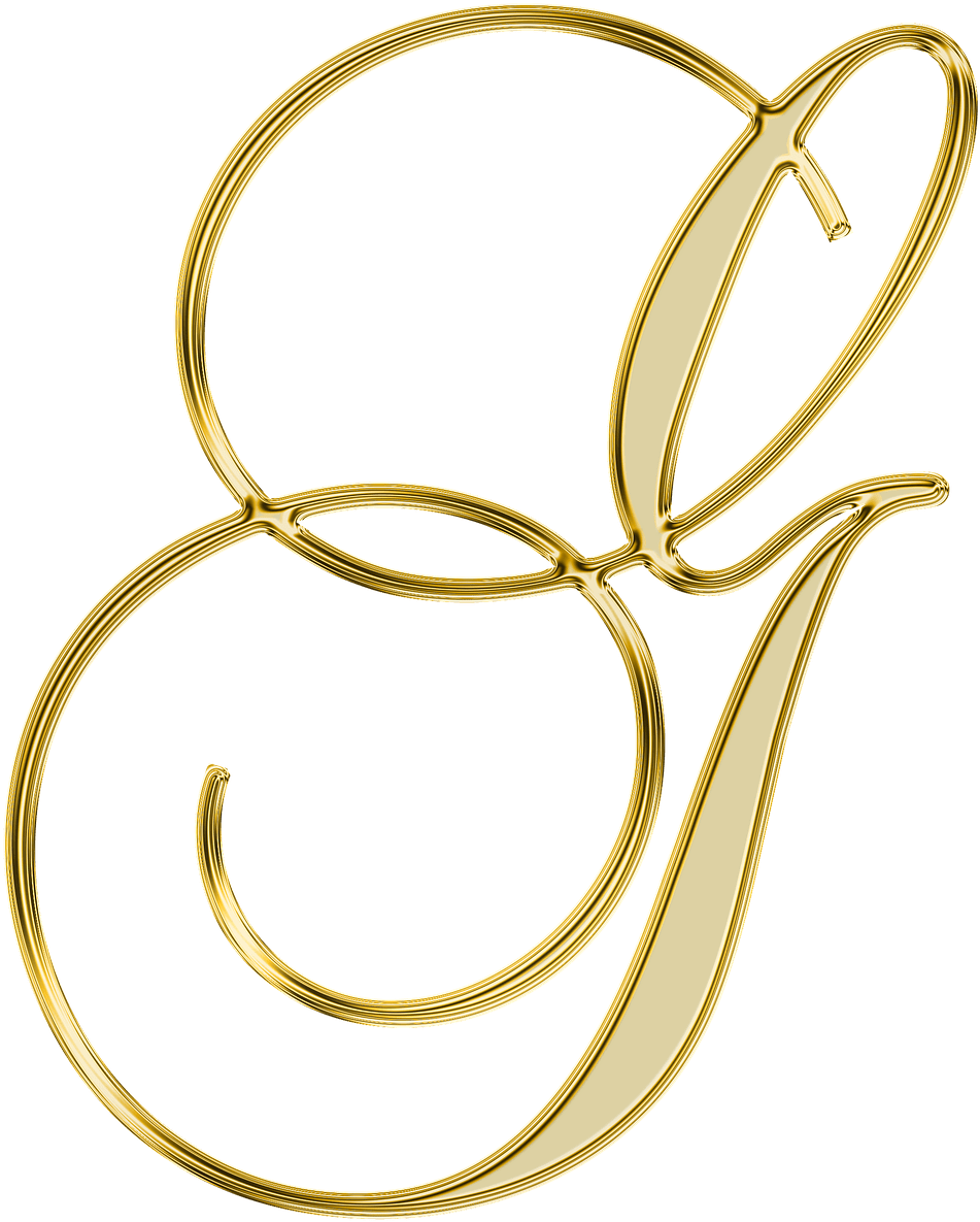 Elegant Golden Letter G PNG Image