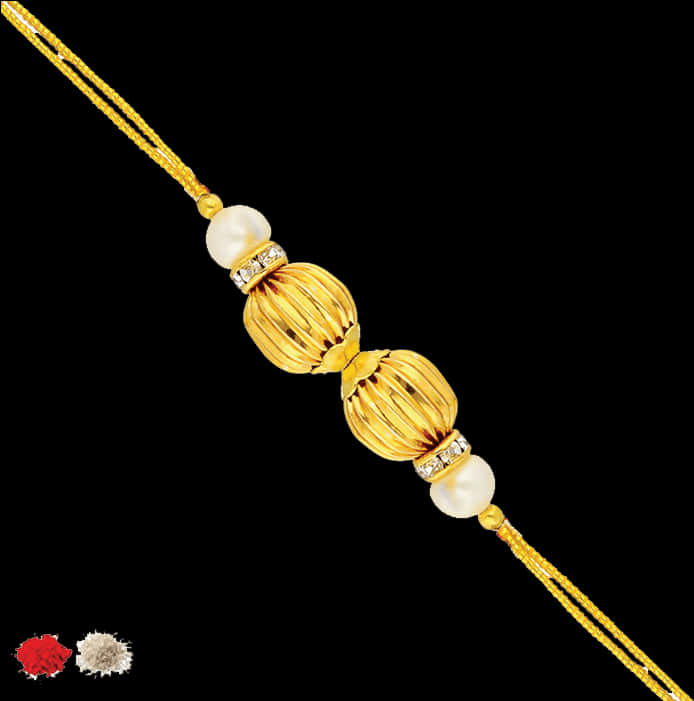 Elegant Golden Rakhi Design PNG Image