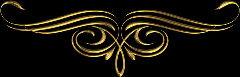 Elegant Golden Swirl Decoration PNG Image