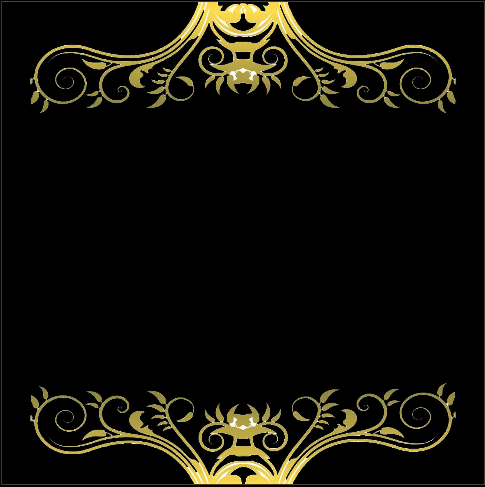 Elegant Golden Wedding Frame Design PNG Image