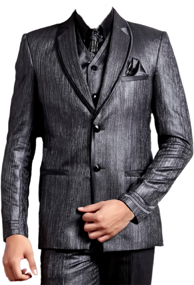 Elegant Gray Suit Man PNG Image