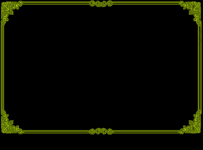 Elegant Green Floral Frame PNG Image