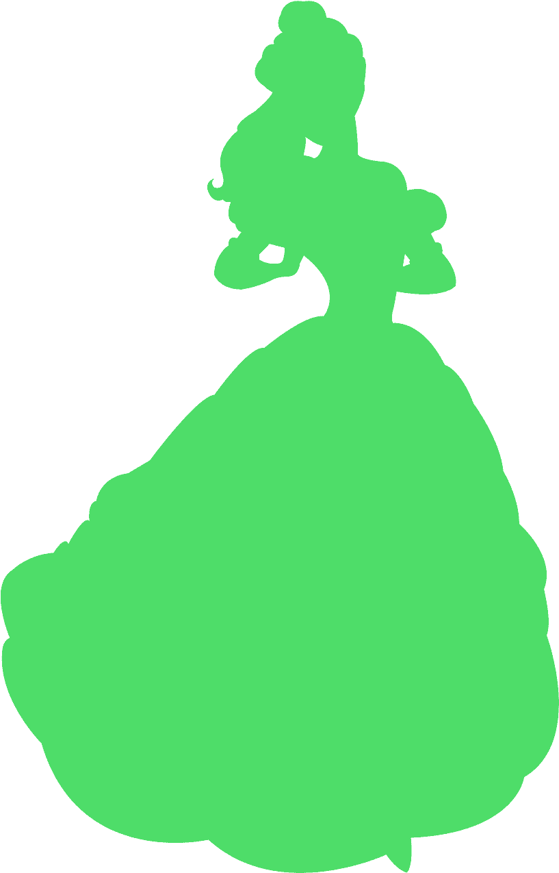 Elegant Green Silhouette Woman PNG Image