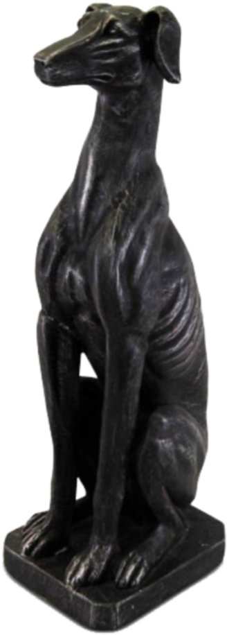 Elegant Greyhound Statue PNG Image