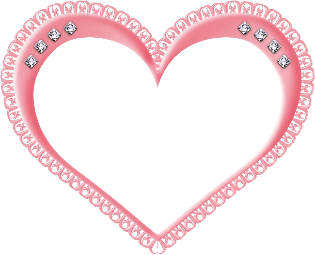 Elegant Heart Border Design PNG Image