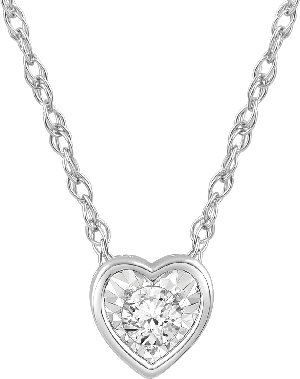 Elegant Heart Diamond Necklace PNG Image