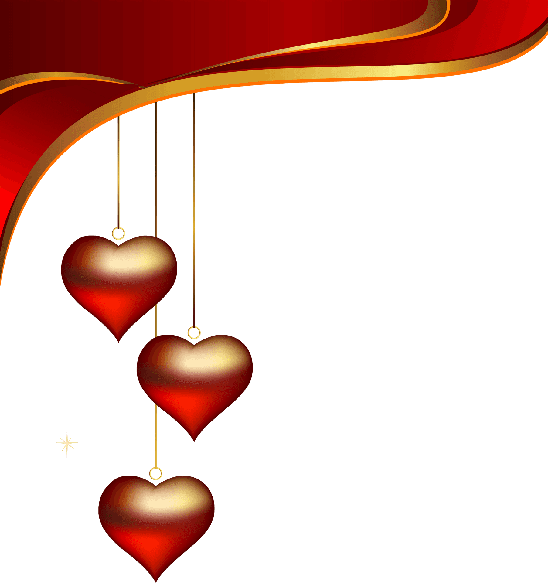 Elegant Hearts Banner Background PNG Image