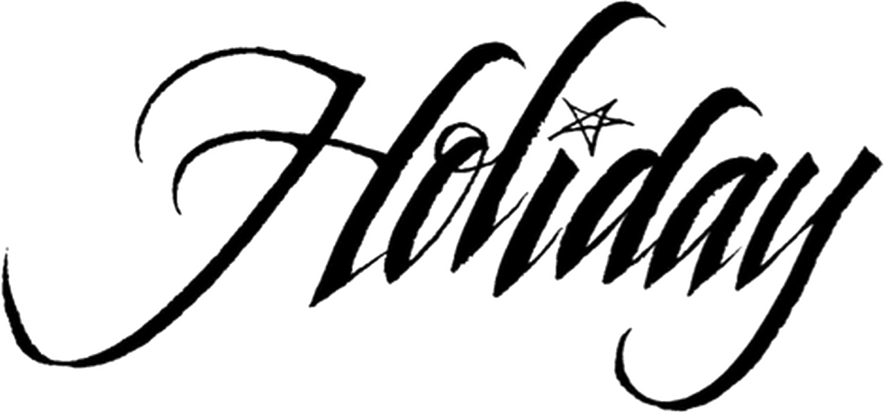 Elegant Holiday Script Text PNG Image