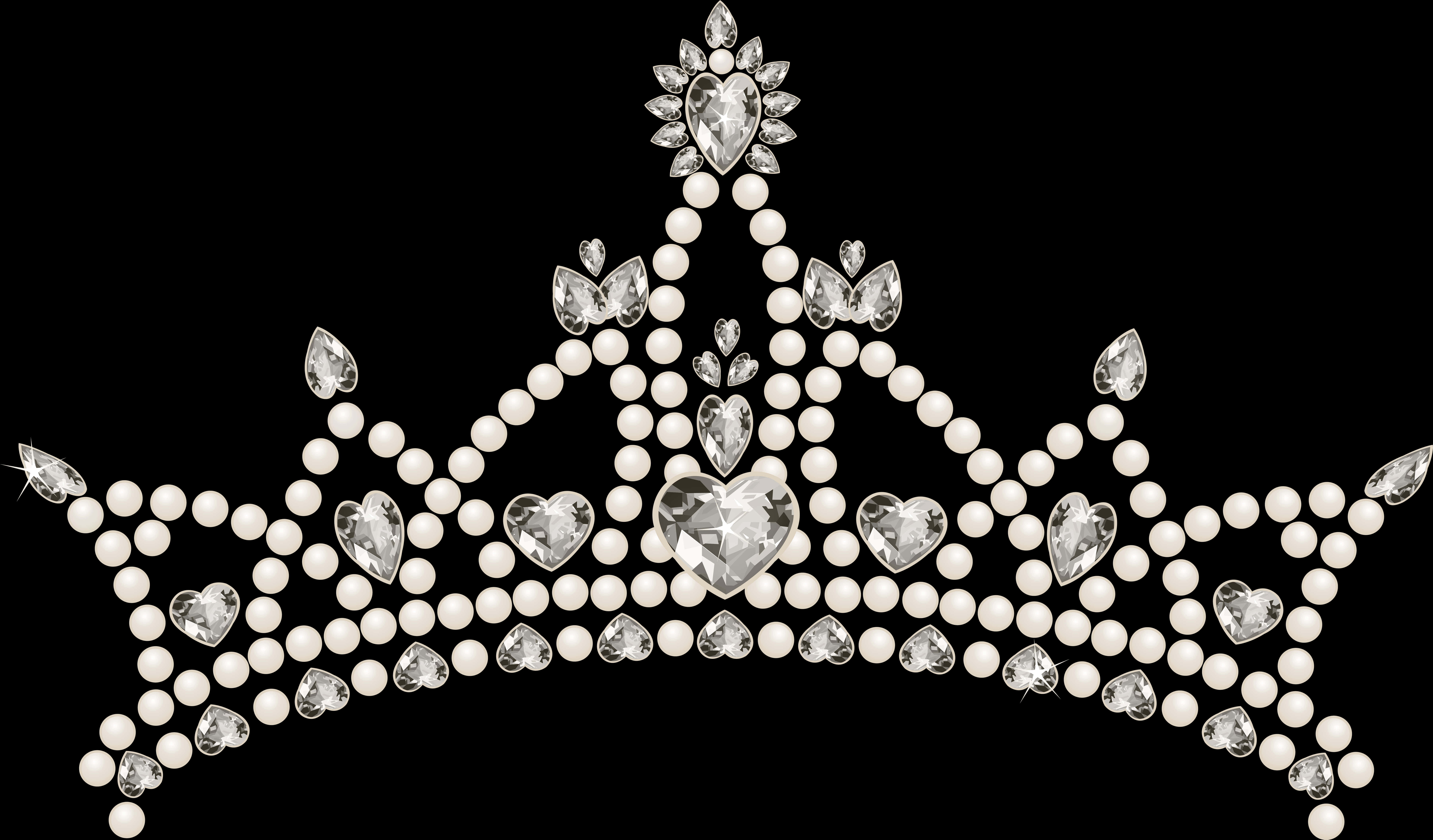 Elegant Jeweled Princess Crown PNG Image